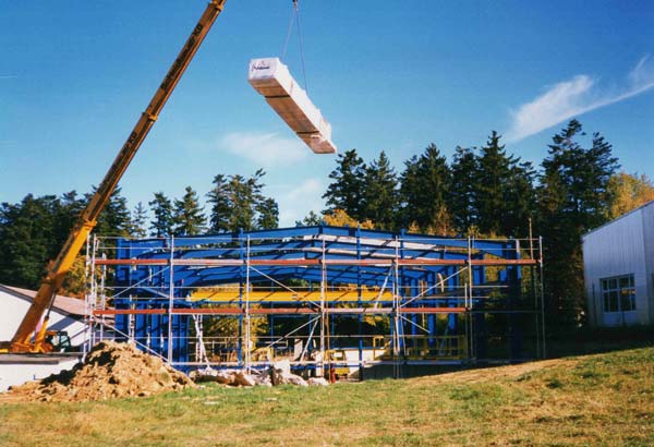 Bau der großen Lagerhalle 1994 in Hochmössingen